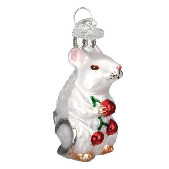 Old World Christmas Ornaments White Mouse Glass Blown Ornaments Christmas Tree - Picture 13 of 13
